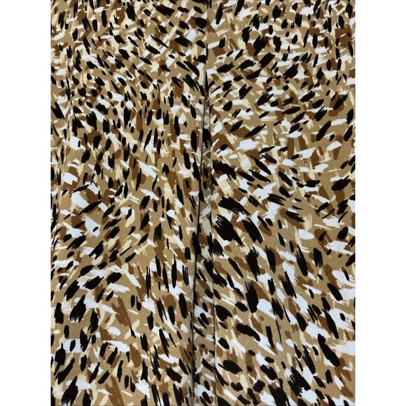 Susan Graver Liquid Knit top Shirt Size Large Abstract Brown Print Long Sleeves - Picture 7 of 8